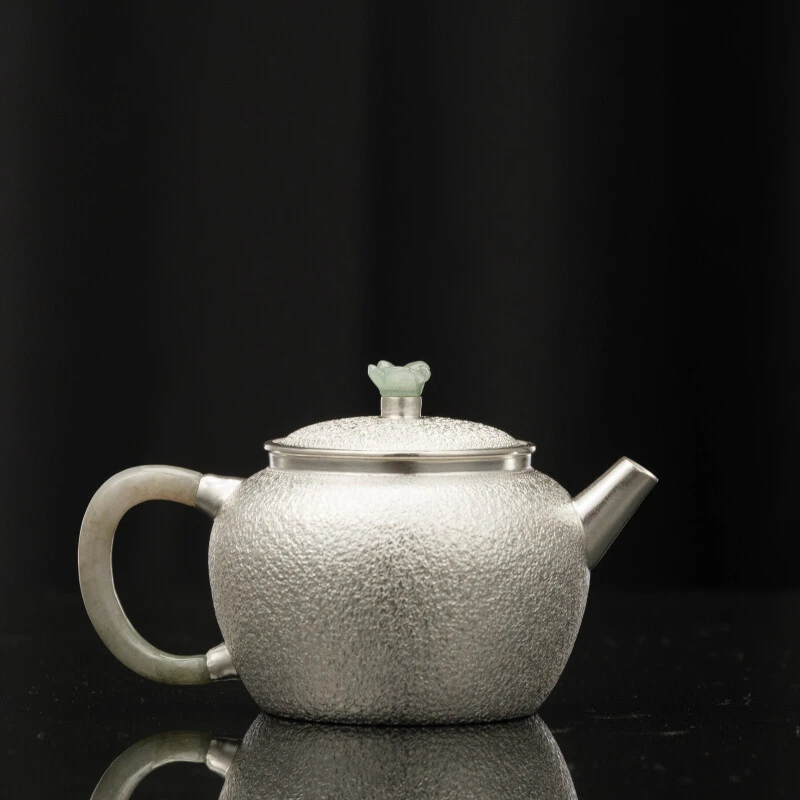 古悦 悦翠系列 手工麻纹磨砂翠把泡茶壶 精致功夫茶具