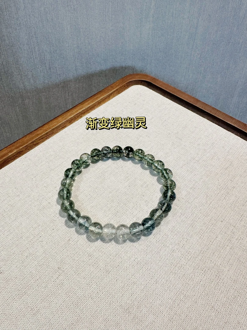【YEMI】事业绿幽灵✖️天然白水晶✖️绿幽灵手串