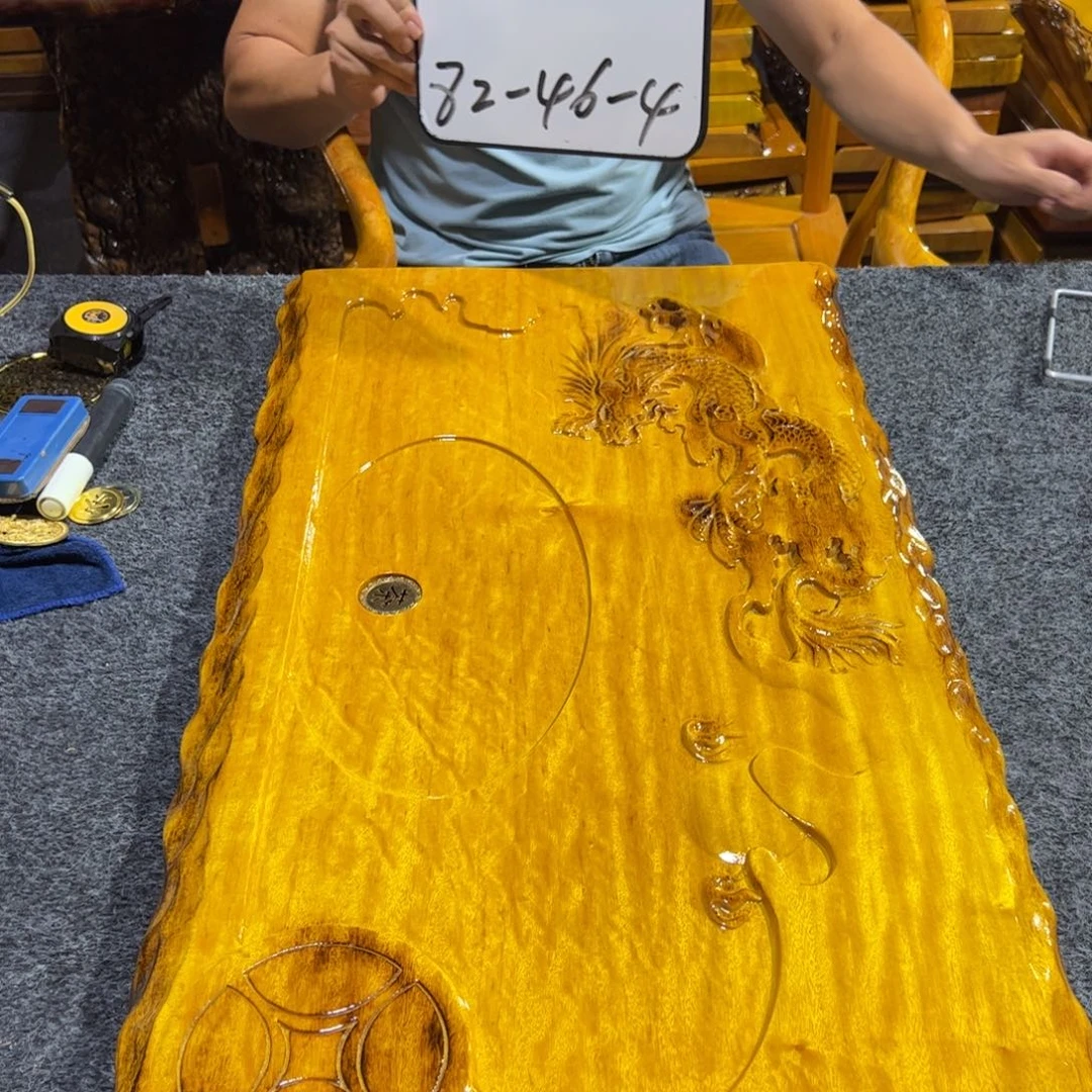 缅甸大叶金丝楠实木茶盘