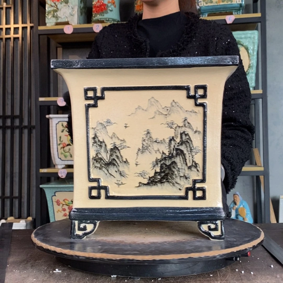 陶瓷欧*12手绘方盆