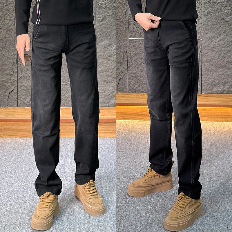 2025新款男装美式牛仔裤时尚百搭休闲裤水洗直筒宽松潮流休闲牛仔