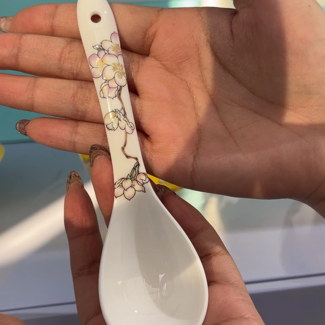 瓷片春华秋实小勺