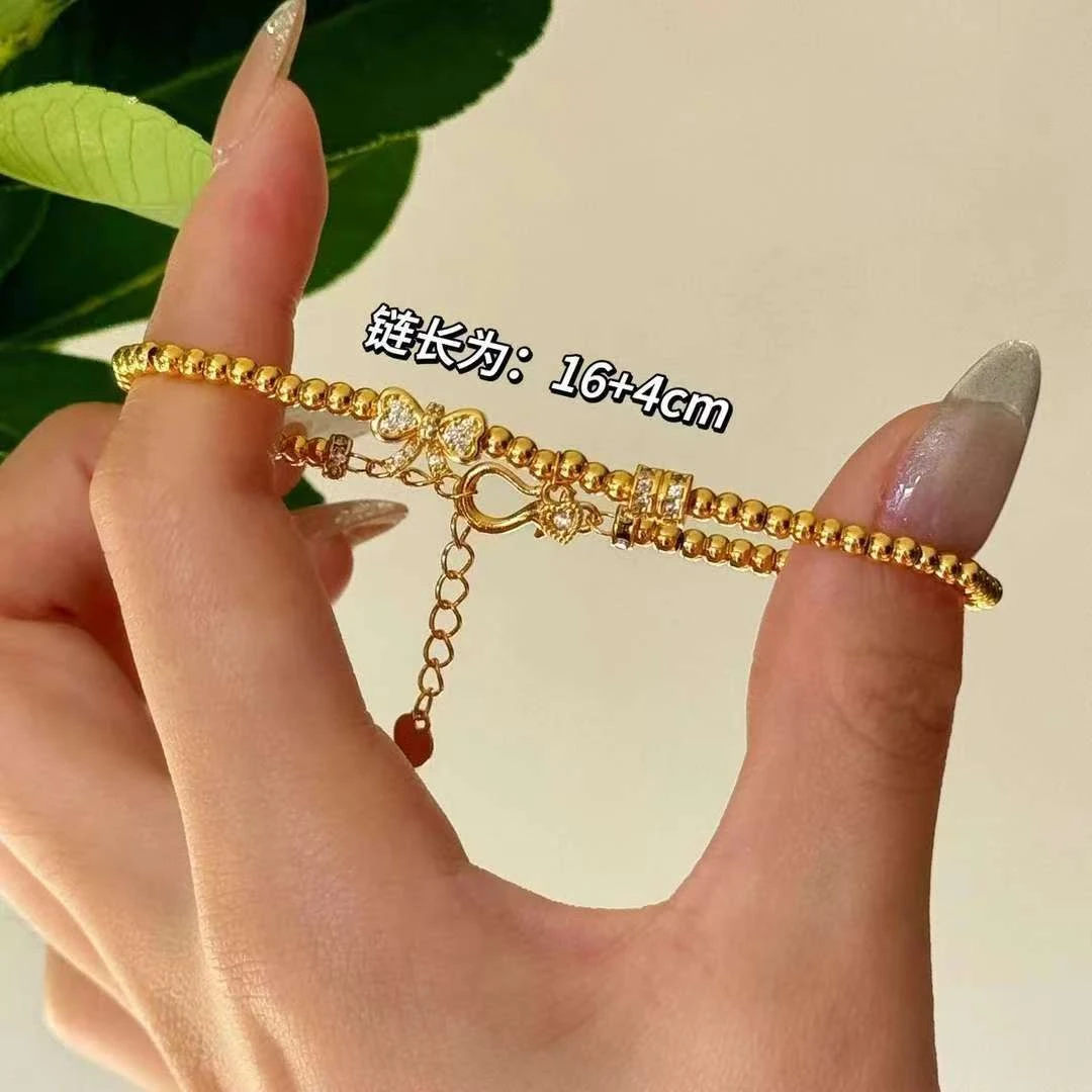 铜合金合成锆石手链 BIBI【闪闪蝴蝶结】手链SL029