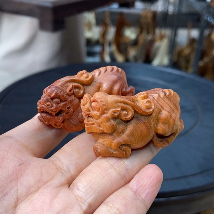 柏木（崖柏）貔貅一对