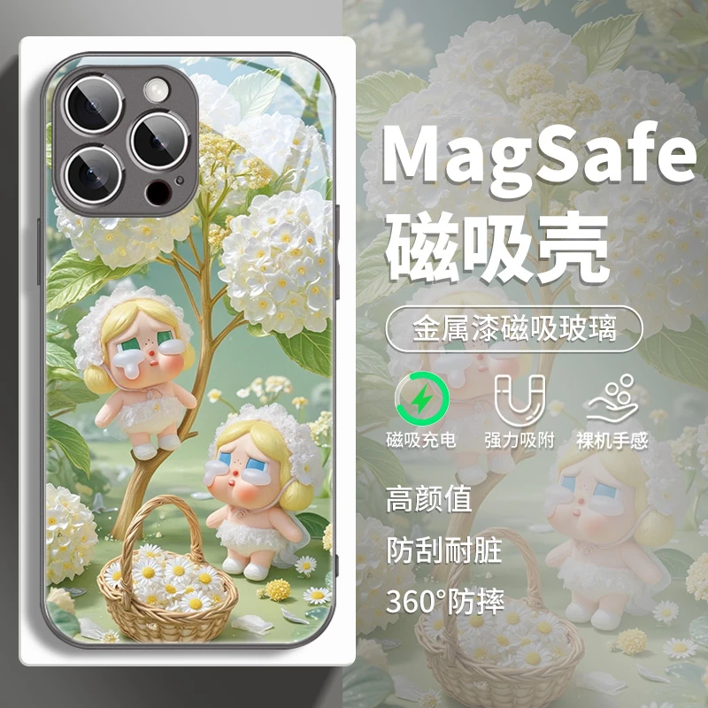 花园哭娃适用苹果16pro磁吸手机壳华为mate60可爱70高级感小米15