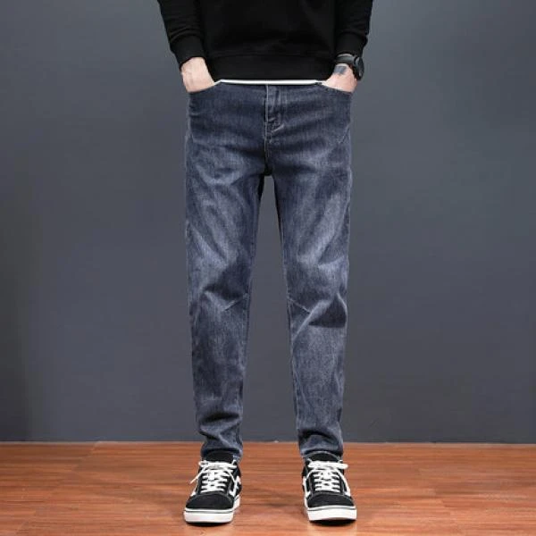 202裤子男潮春夏新款牛仔裤男士宽松潮流百搭哈伦长裤
