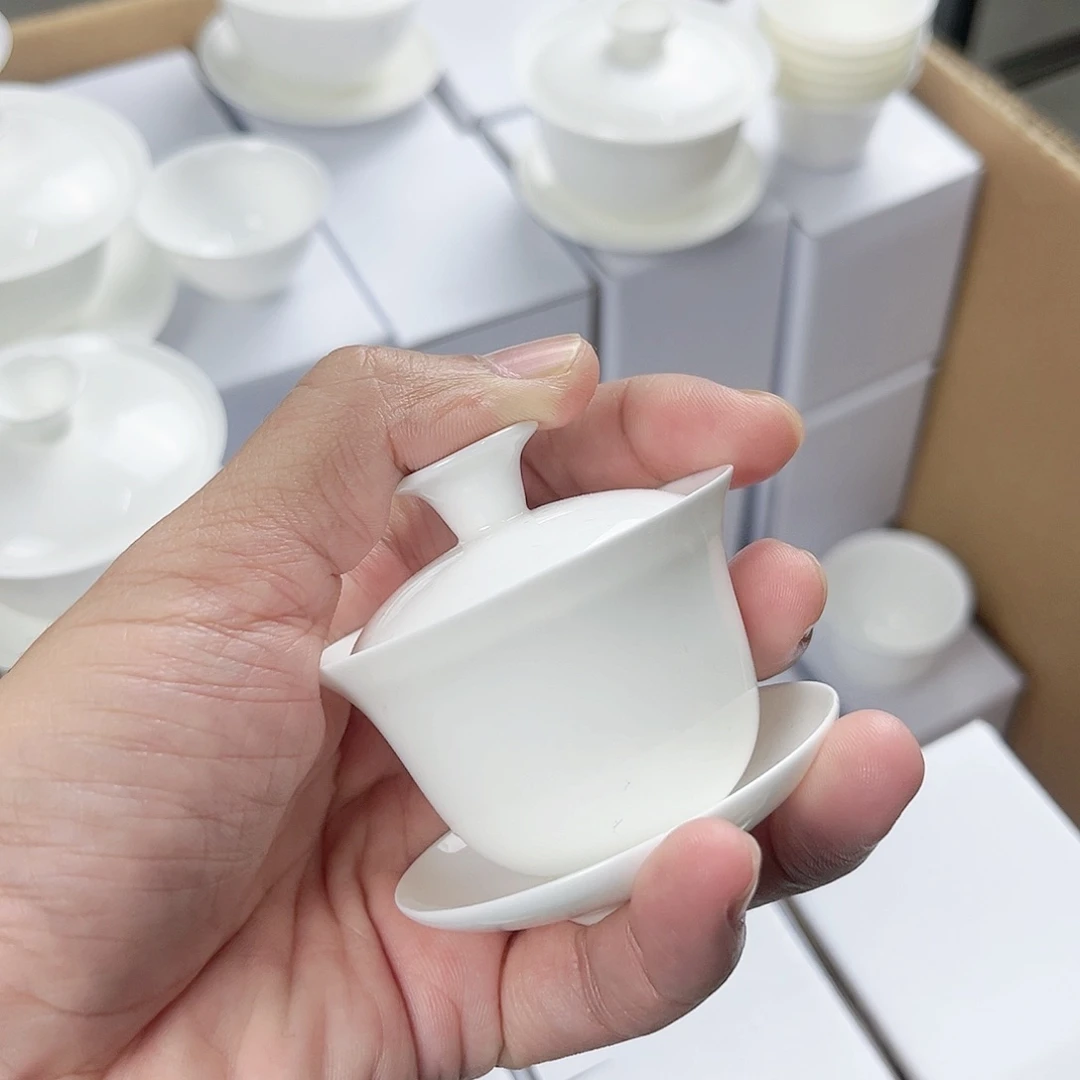 【闪购商品】超迷你单人盖碗50cc骨瓷超薄胎