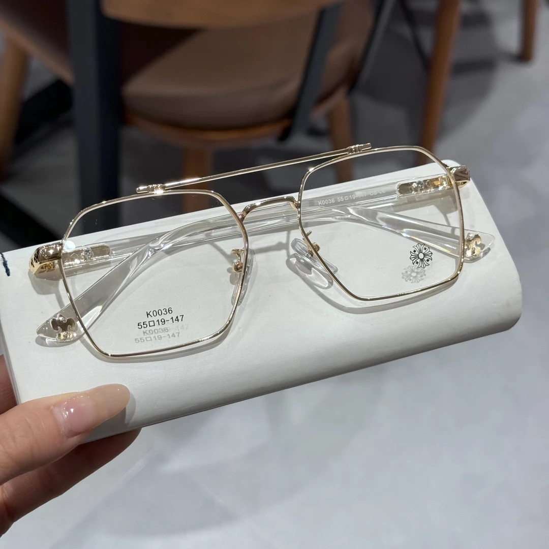 炜视明时尚双梁男个性方形全框防蓝光变色可配近视眼镜K0036细