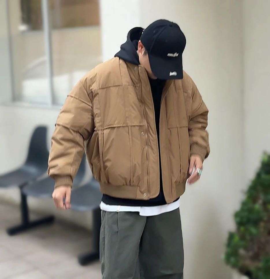 棒球领90白鸭绒羽绒服男士立体设计款宽松休闲冬季保暖新款外套