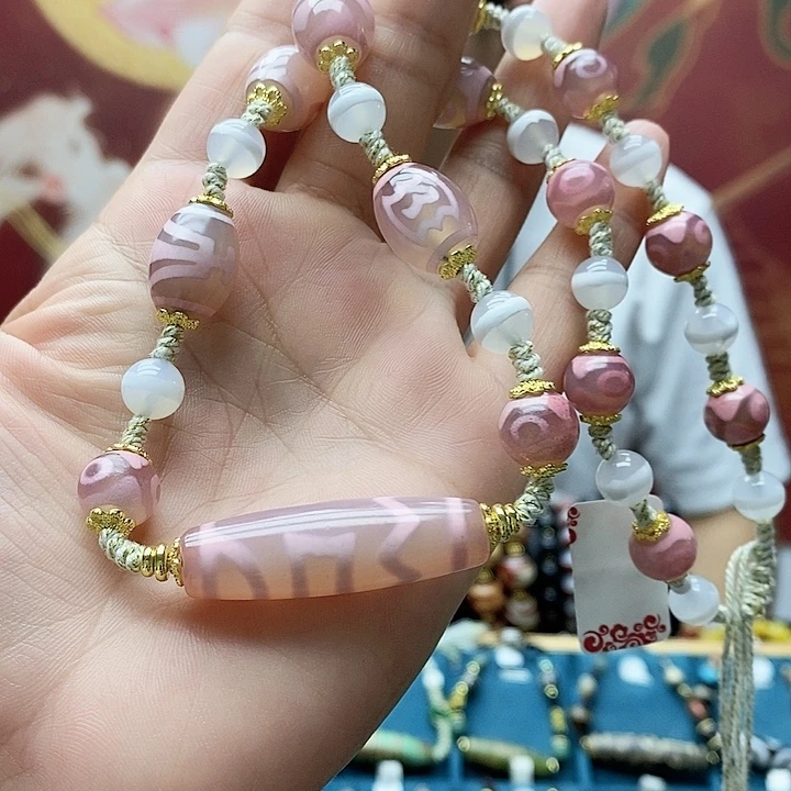 玛瑙/玉髓（覆膜）颈饰合金