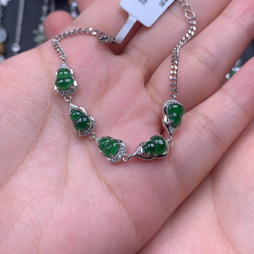 ****丁银S925镶嵌手链翡翠
