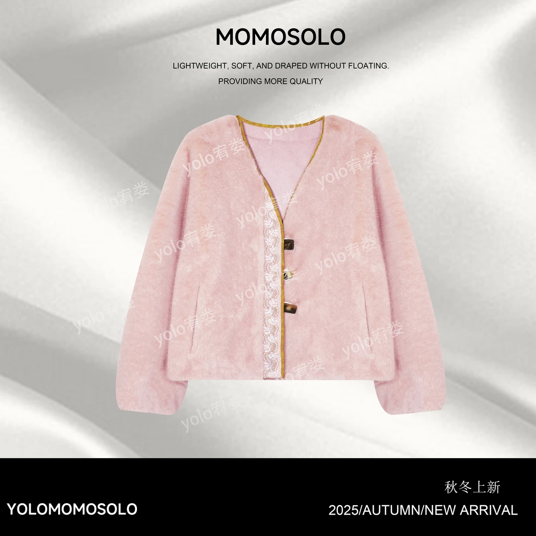 •莺燕 •2025冬环保水貂短绒改良中式百搭皮毛一体外套260058