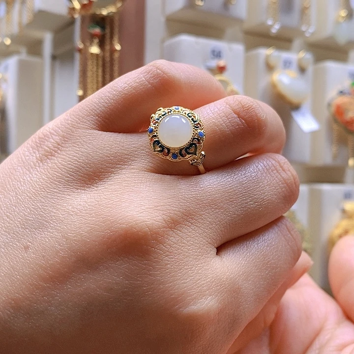 和田玉颈饰银S925镶嵌