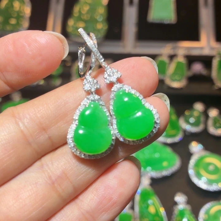 翡翠18K金镶嵌吊坠(不含链)翡翠