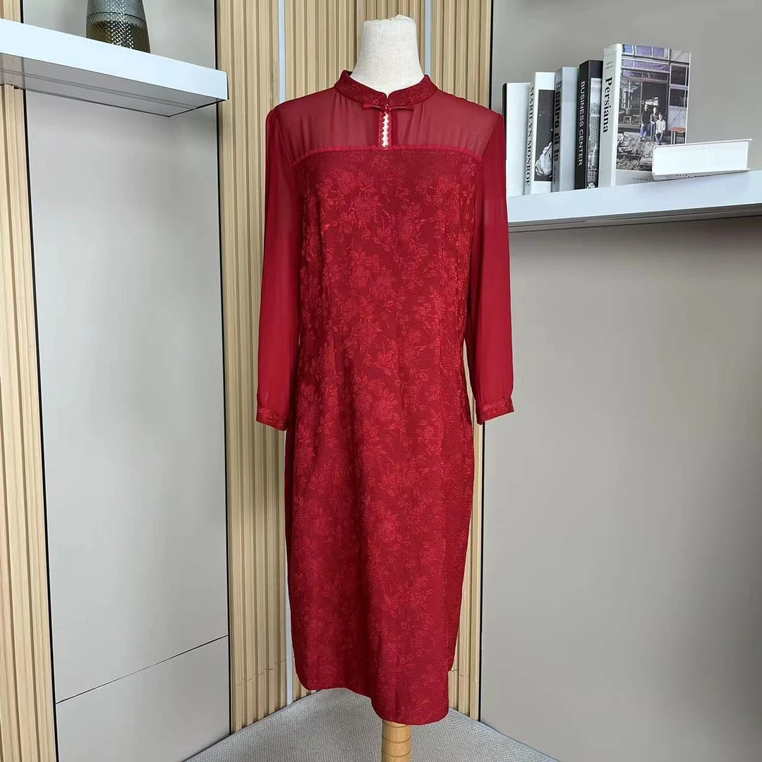 【A743】气质连衣裙春秋喜婆婆礼服高贵中老年装秋装旗袍裙子H3