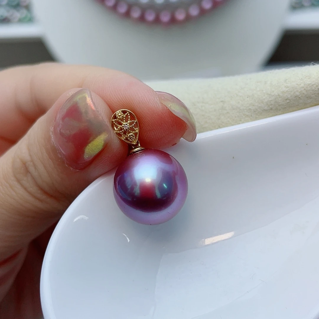 18K金镶嵌颈饰淡水珍珠w57