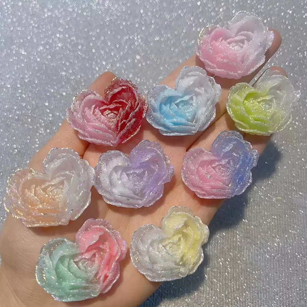 多层萤火虫夜光爱心树脂花花diy手工配饰