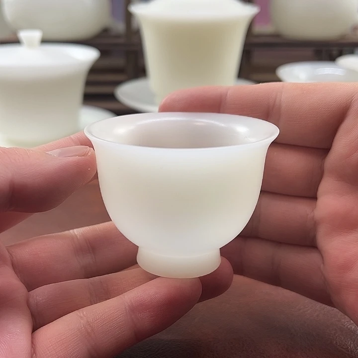 1杯: 隐唐窑系列/璞玉素烧自生釉65ml反口客杯