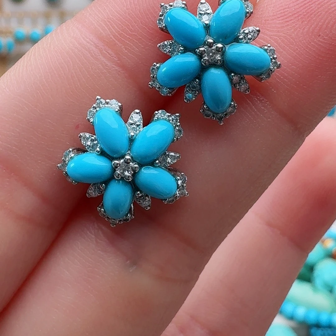 绿松石银S925镶嵌戒指