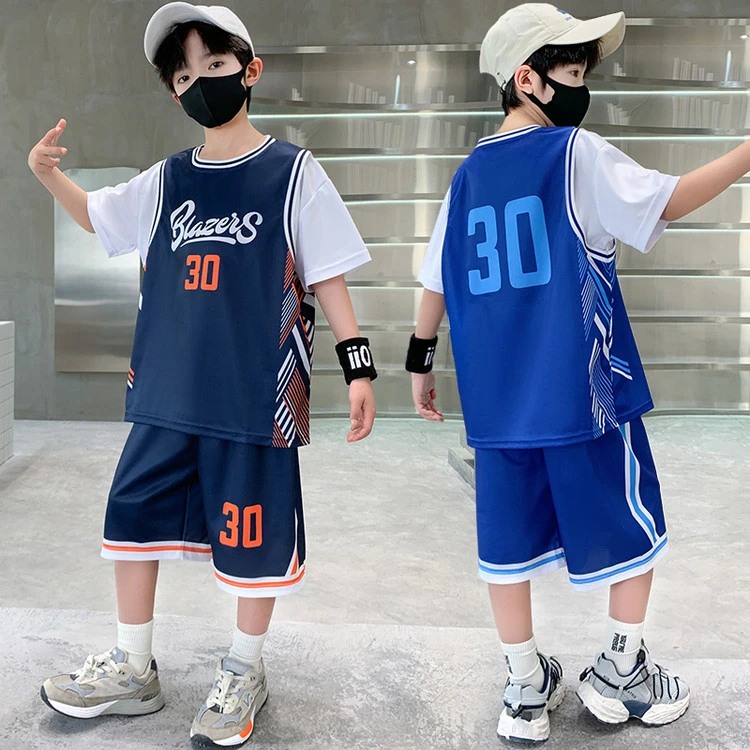 男孩篮球服速干球衣队服男童运动服中大童短袖儿童帅气套装夏季潮