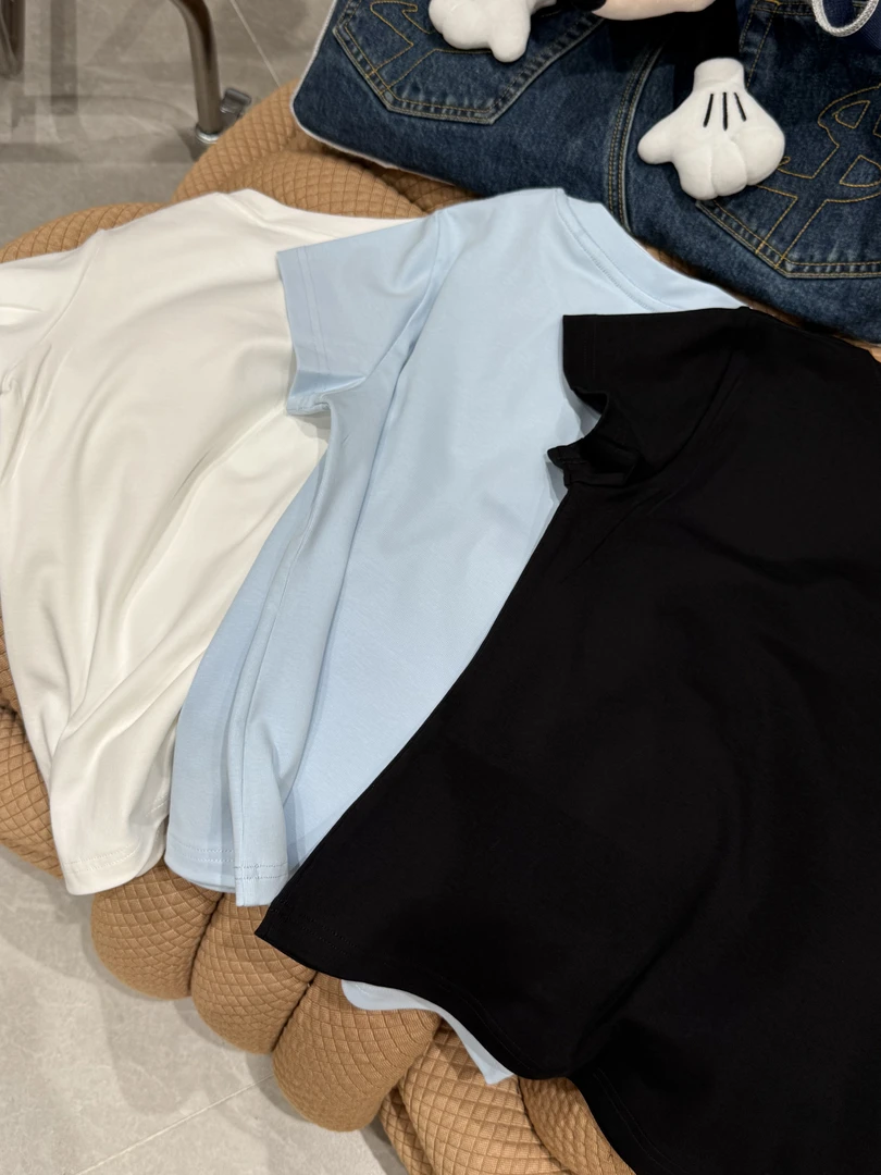 舟舟 【高弹正肩t】T恤短袖时尚设计师圆领休闲百搭夏季