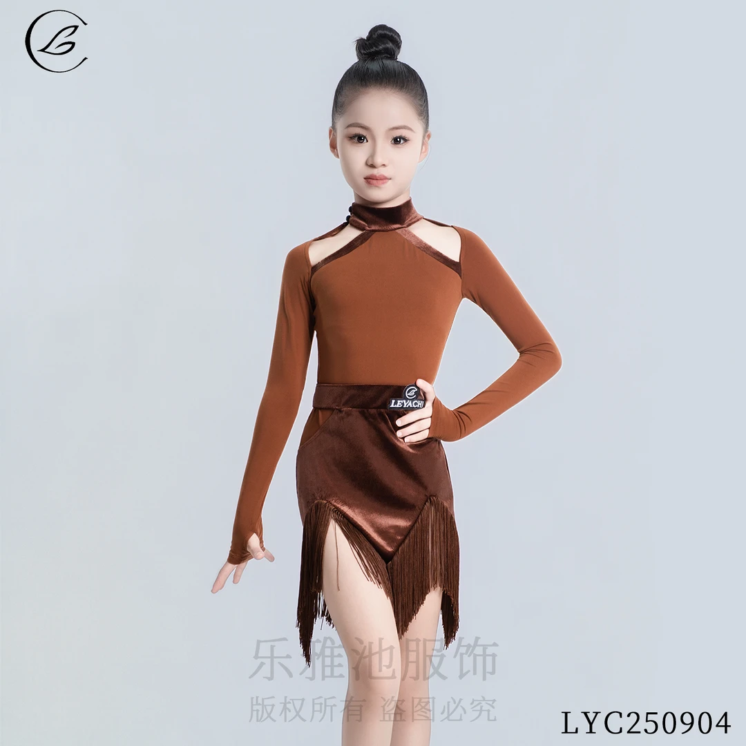 乐雅池秋季新款女高级练功服演出服长袖夏季拉丁女孩拉丁舞250904