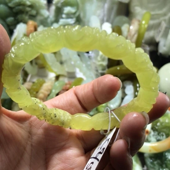 岫玉未镶嵌手镯58.59