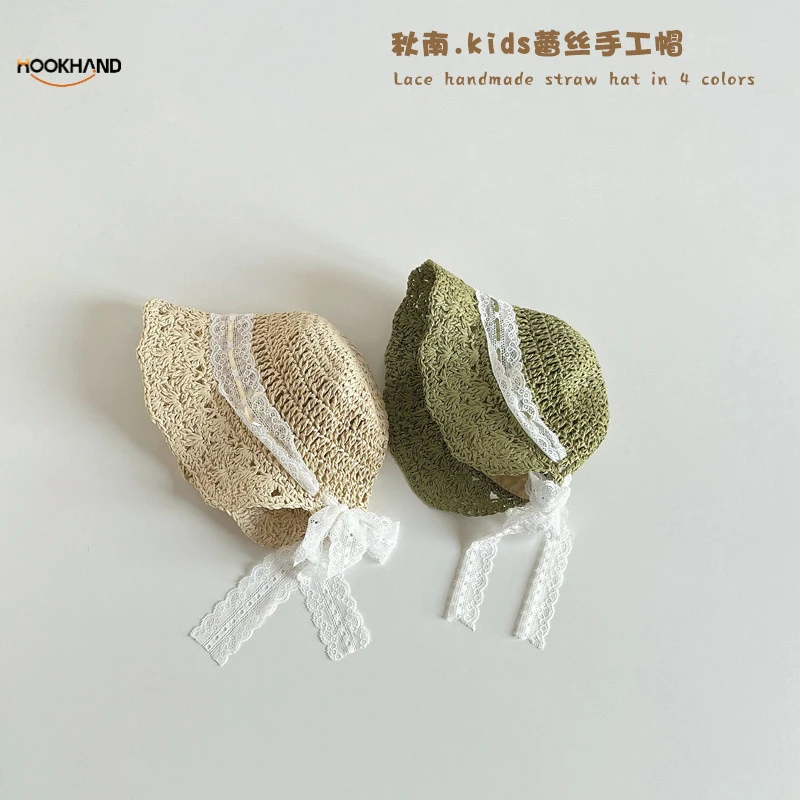 儿童防晒帽防紫外线女童蕾丝草帽宝宝帽子凉帽婴儿遮阳帽