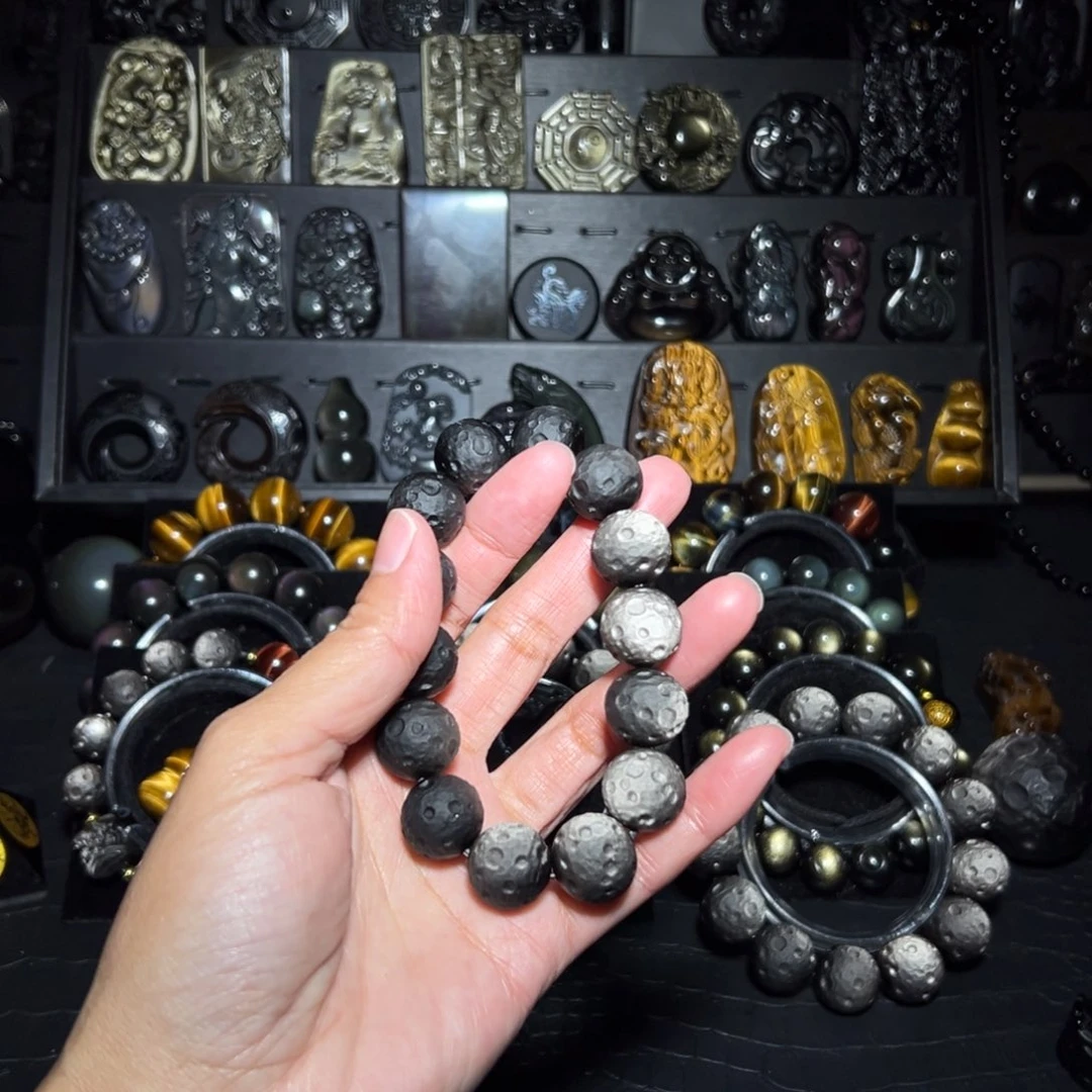 芒***哦黑曜岩未镶嵌手链