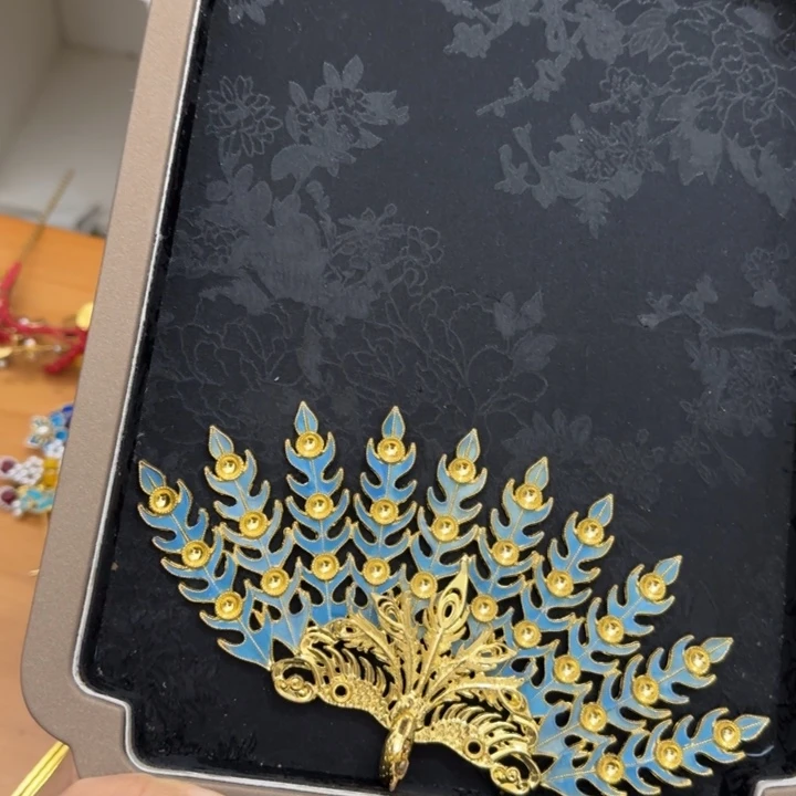 醋酸铁合金鹅毛仿点翠