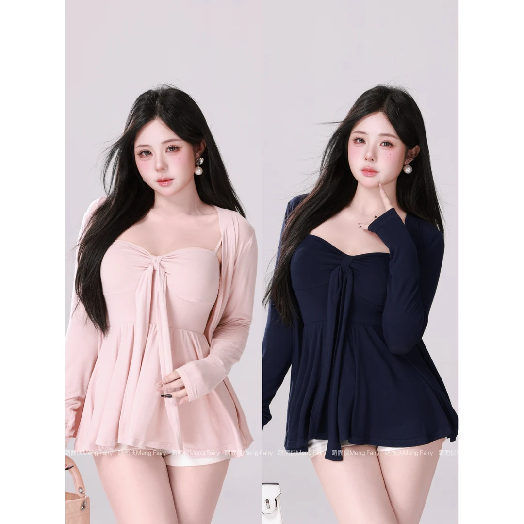 11.3清清萌面侠【蜜桃胭脂】纯欲吊带温柔开衫气质6035M5544M