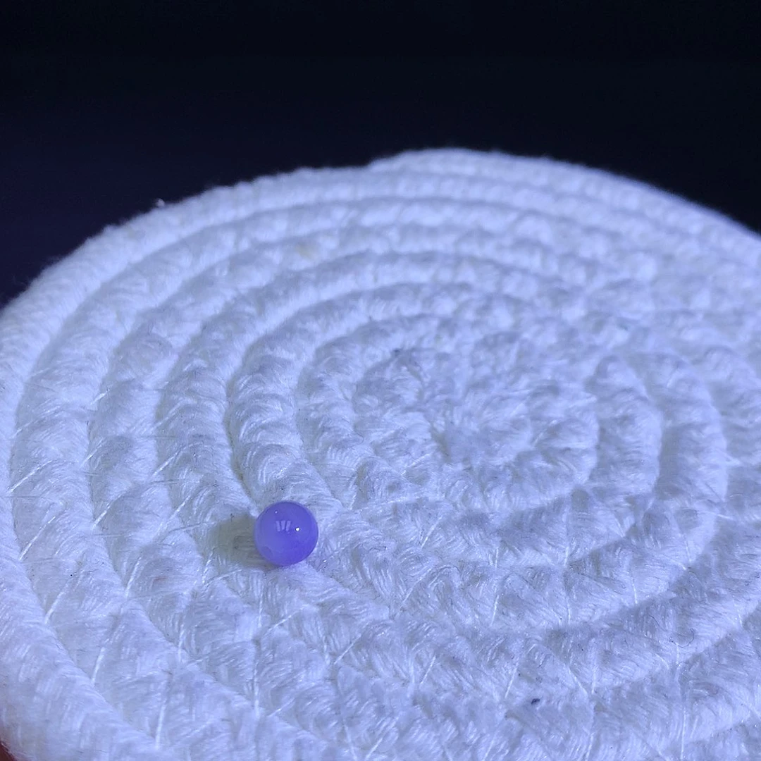 散珠翡翠天然缅甸翡翠单珠卡5.8渐变紫