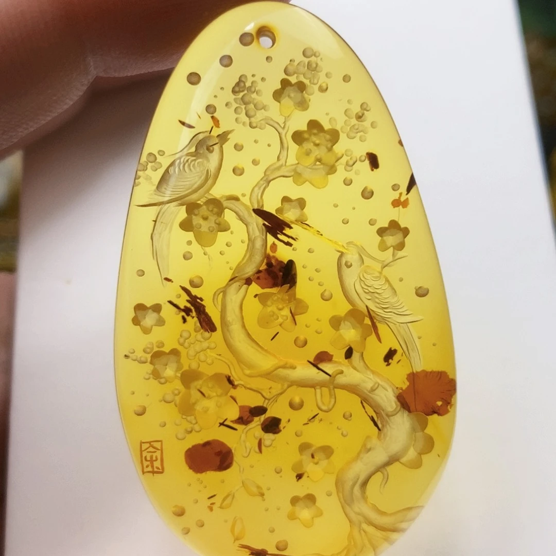 【闪购商品】琥珀（花珀）吊坠(不含链)未镶嵌