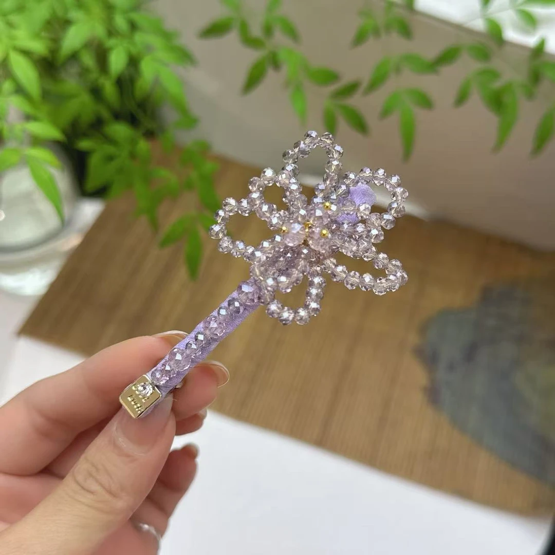 FUXI/福熙【绝绝紫】系列精品水晶原创设计编织八公分弹夹956