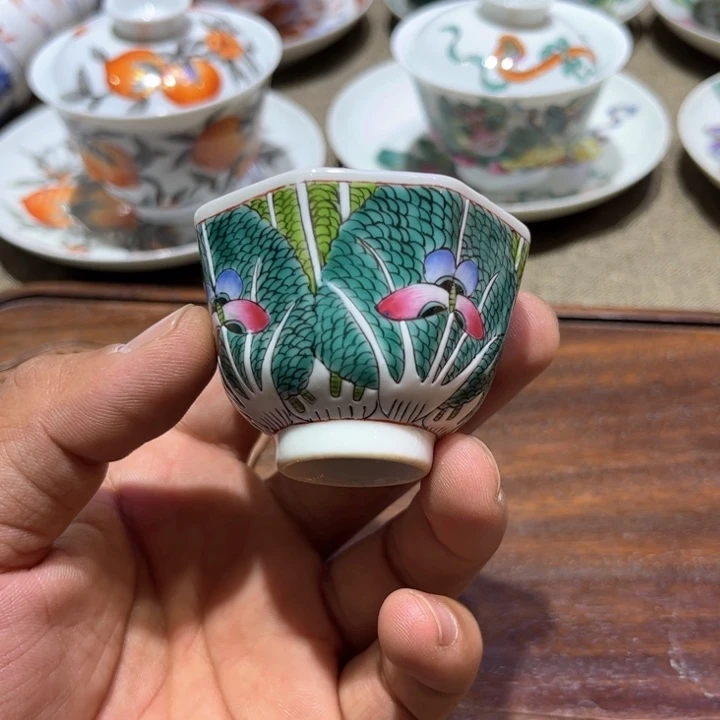 纯手绘精品盖碗杯