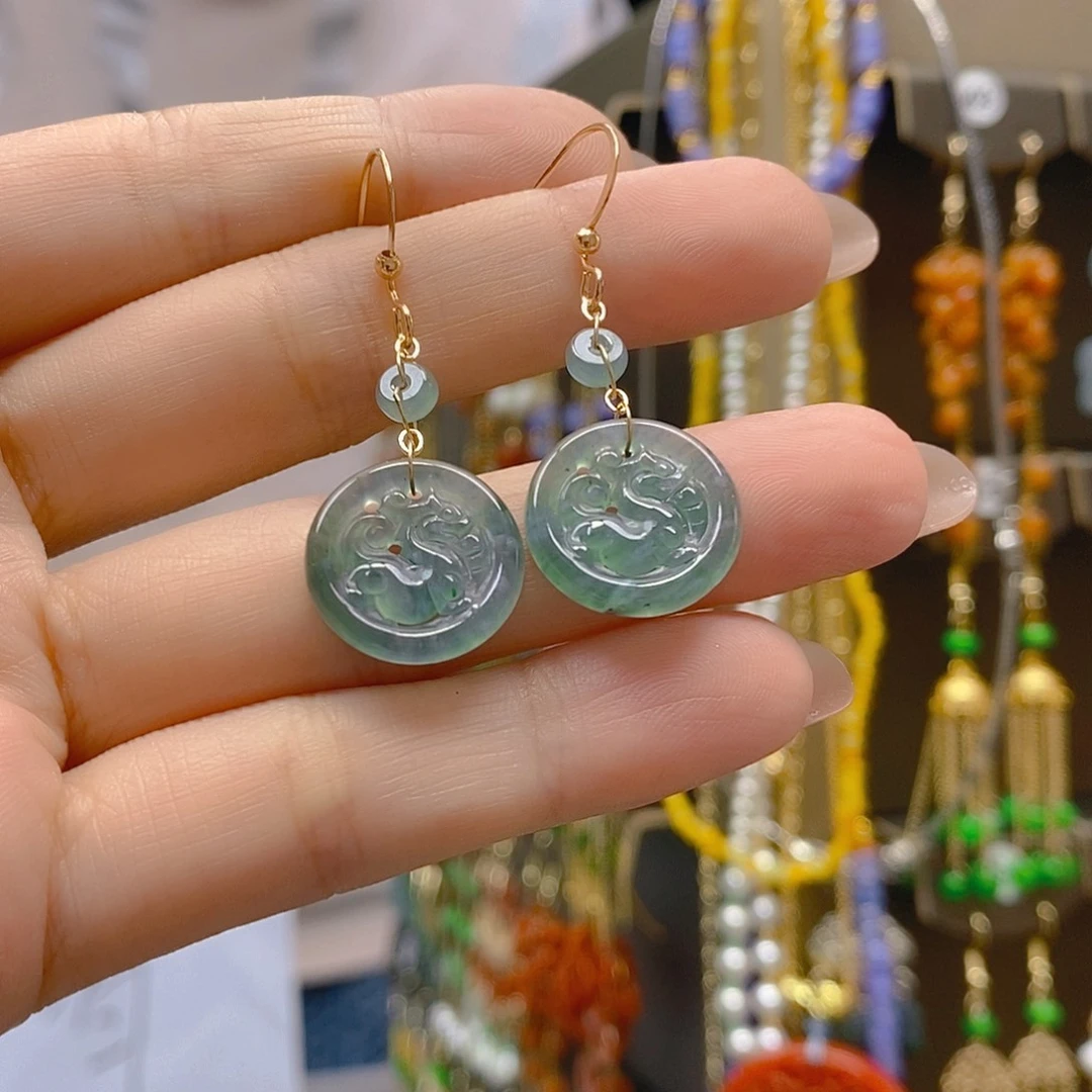 翡翠合金耳饰翡翠