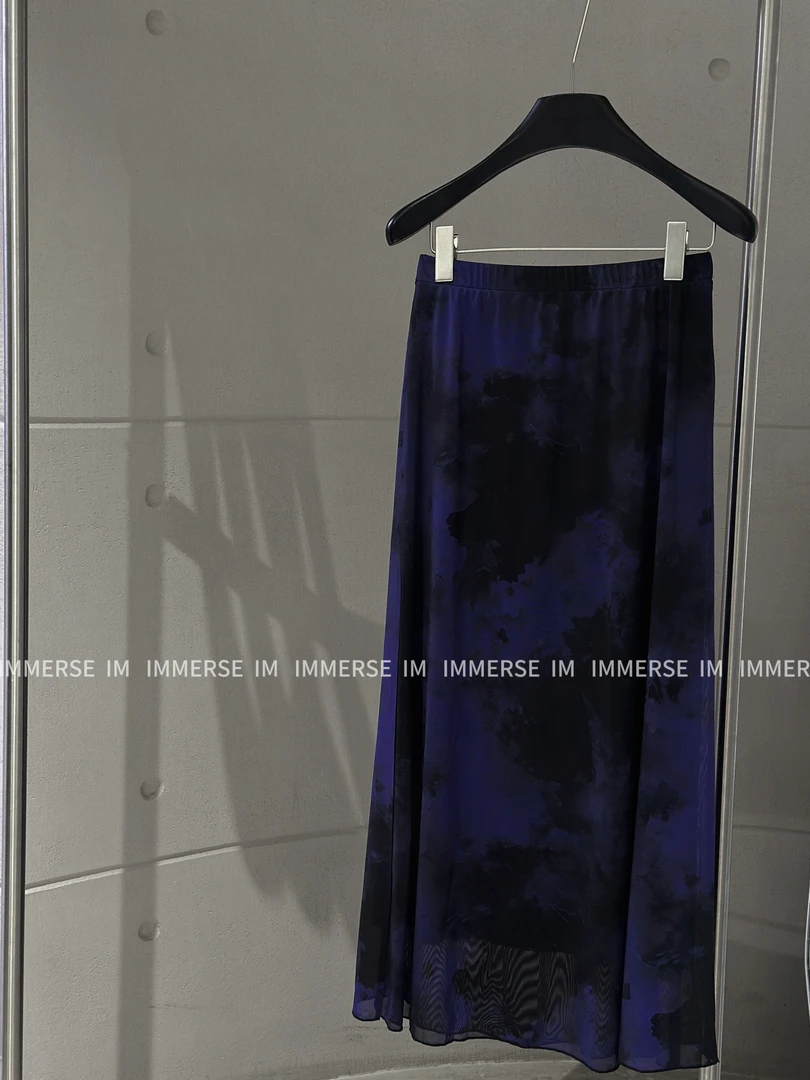 IMMERSE IM自现款 黑紫晕染半裙86901