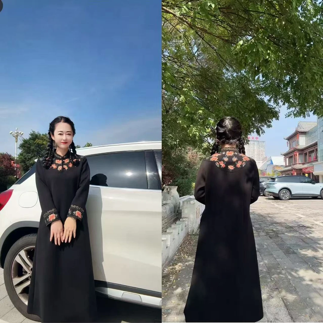 时尚中长款上衣打底大衫唐汉布依新款Y