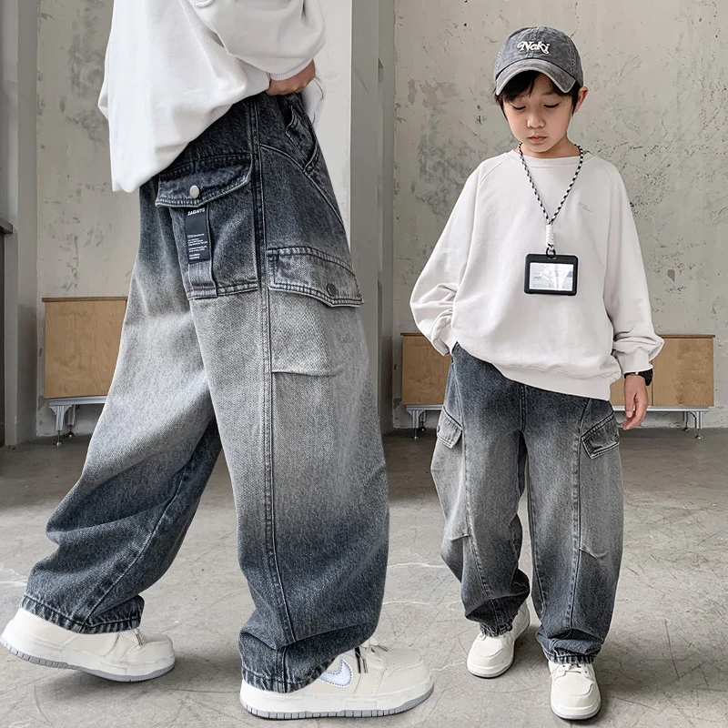 儿童装男童秋装裤子2025新款中大童长裤秋款男孩酷帅秋季牛仔裤