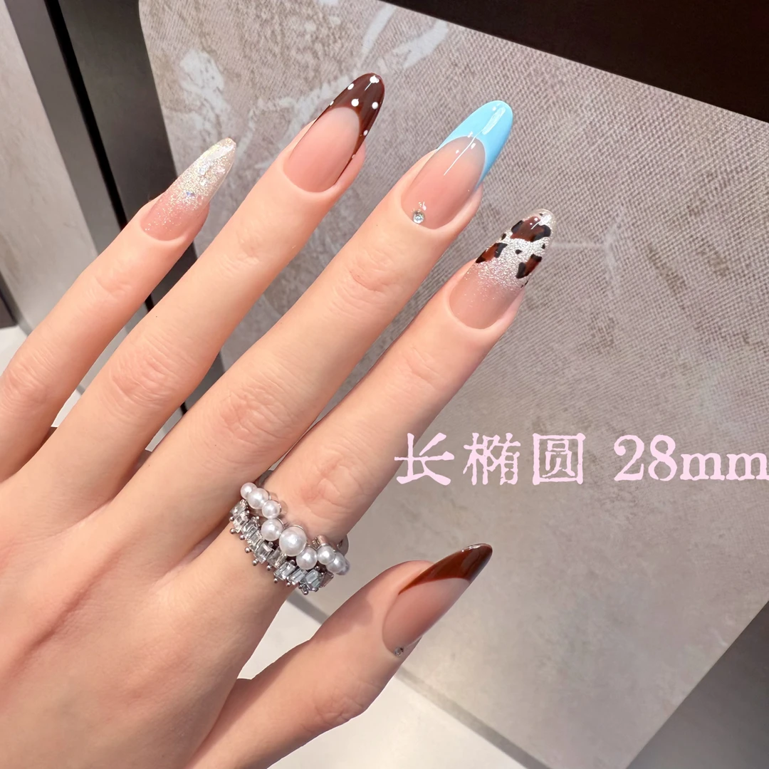 【豹博士】法式豹纹显白高级感穿戴甲甜美风少女心美甲贴片10片