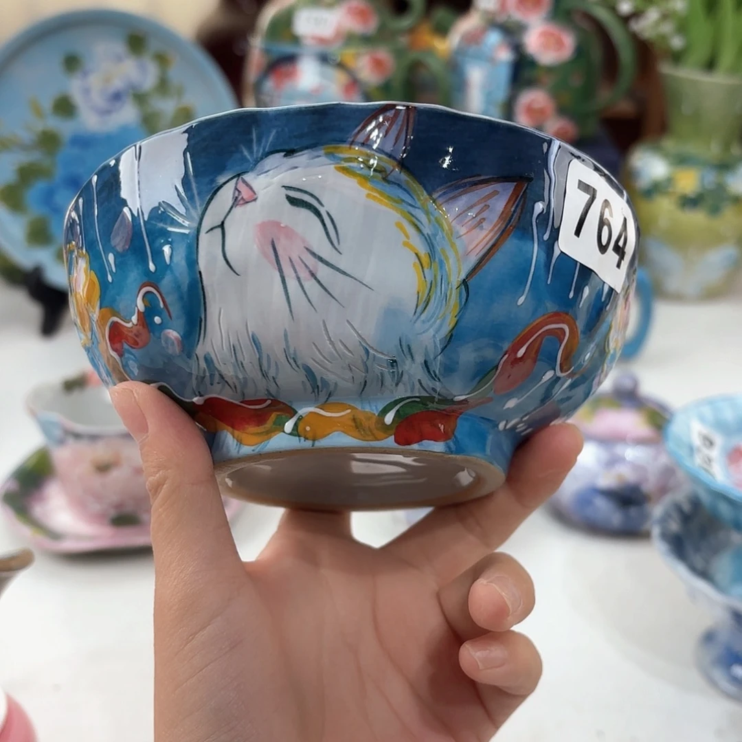 景德镇手绘高温釉下彩陶瓷茶具