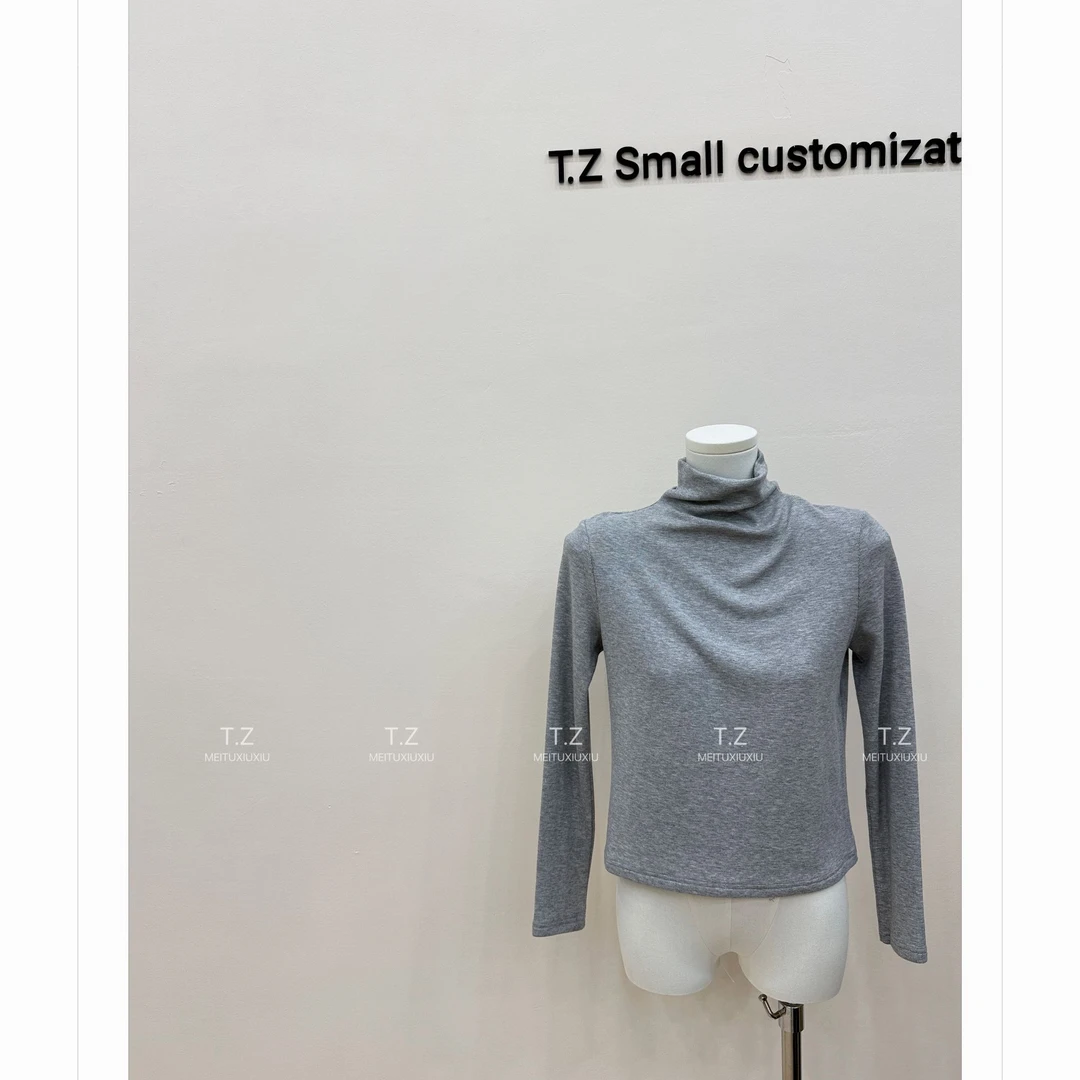 【婷子定制】~150小个子春款修身百搭半高领长袖打底B1018