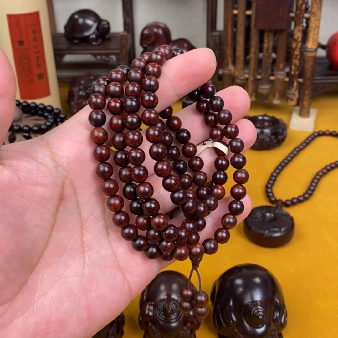 小叶紫檀手串/手链0.8×108颗泥料