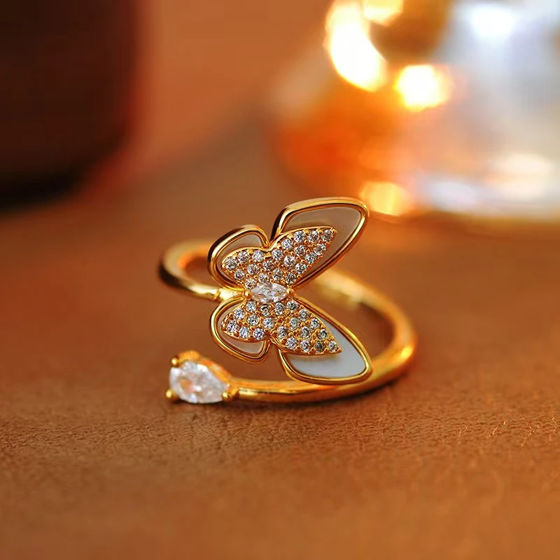 铜合金戒指 【比翼双飞】小众轻奢高级感指环