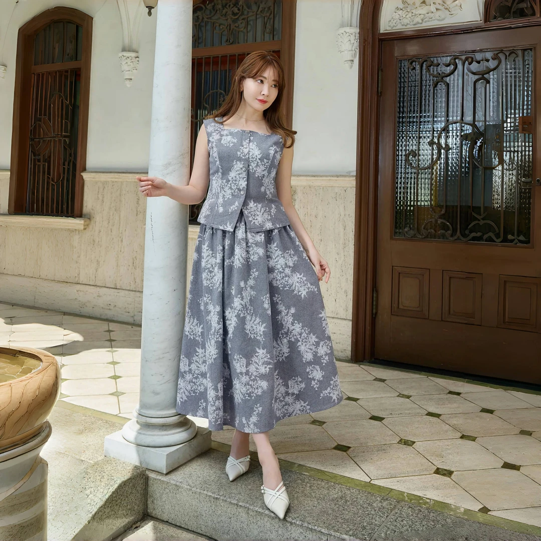 Her lip to法式提花马甲两件套【日本直邮不退换】气质显瘦复古