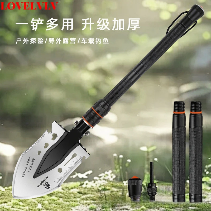 德国多功能工兵铲户外锰钢加厚兵工铲子中国折叠车载