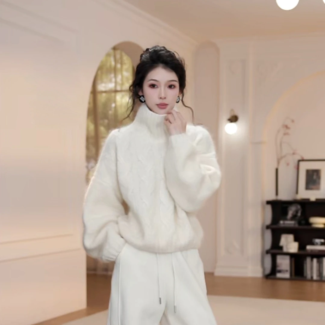 【YANYAN】高领纯色麻花毛衣女秋冬慵懒风长袖针织衫YY-9342