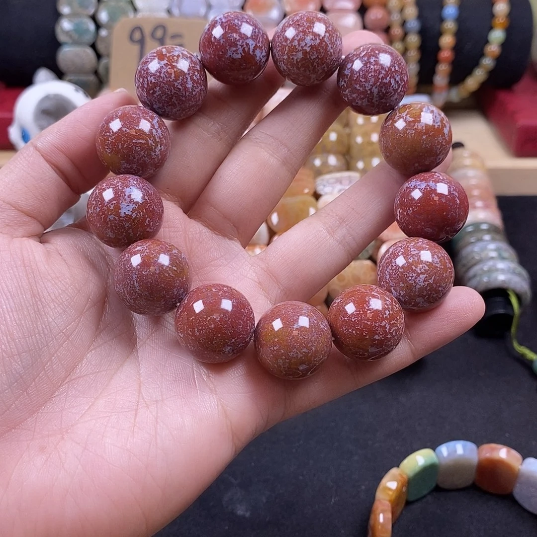 n***弥硅化珊瑚（珊瑚玉）未镶嵌手串