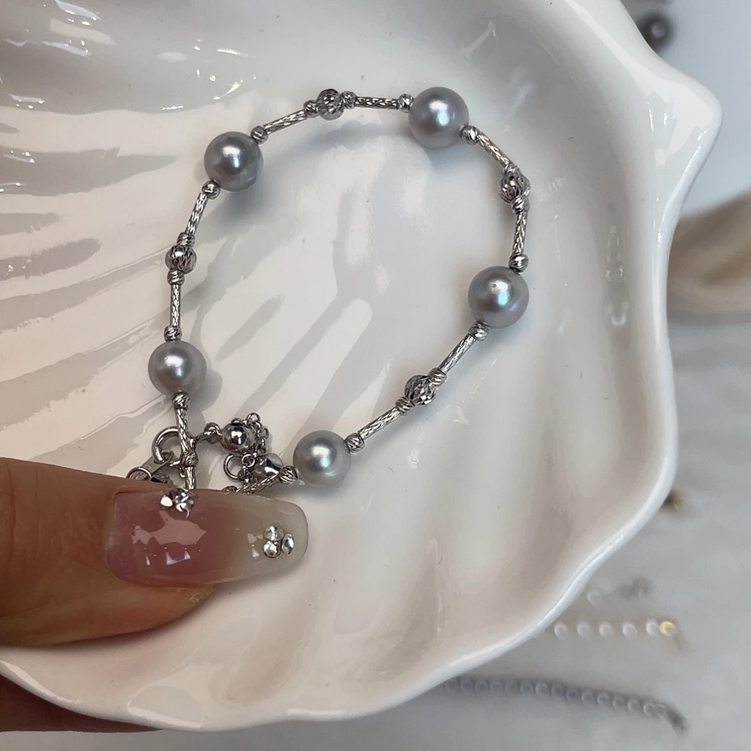 海水珍珠手绳银S925镶嵌