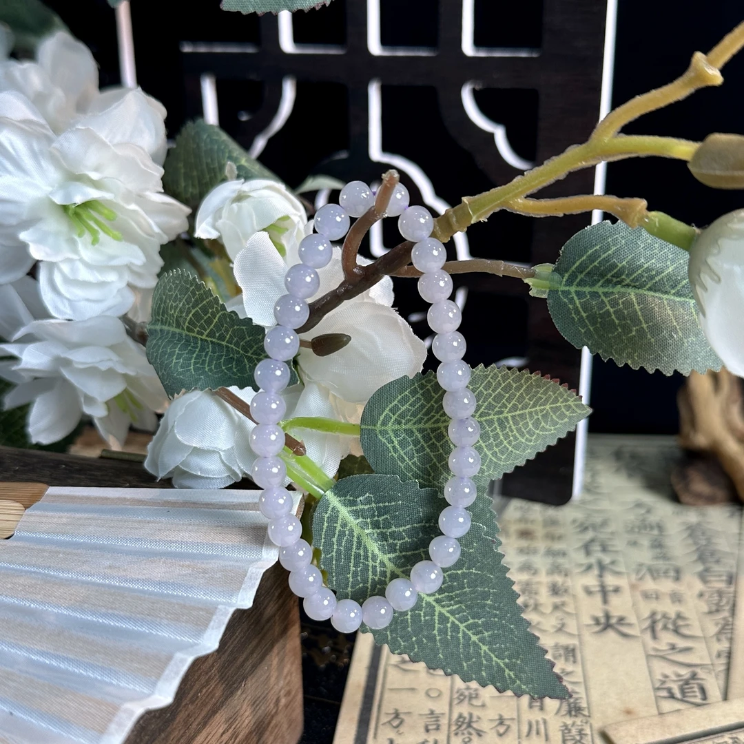 【太阳严选】和田玉烟紫（淡）单圈手串（天然珠宝多样性发其一）